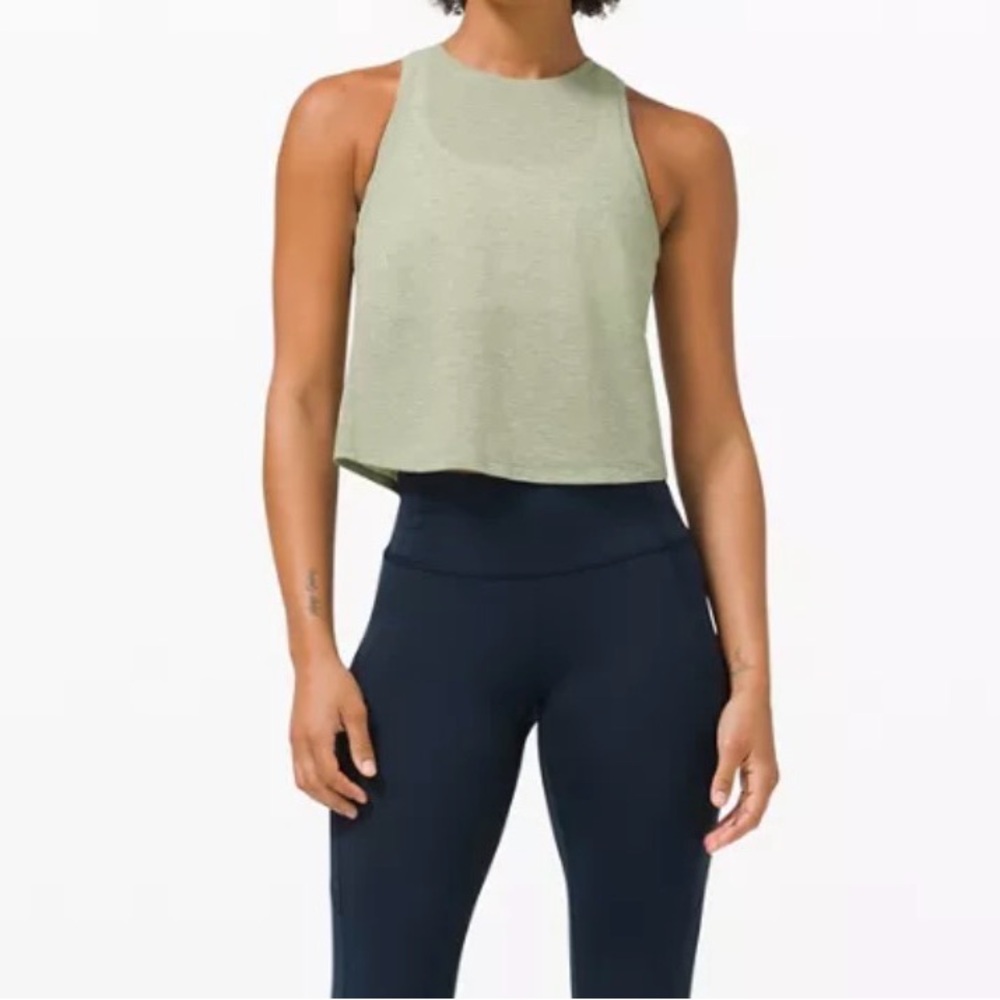 Lululemon Run and Train Cropped Racerback Tank